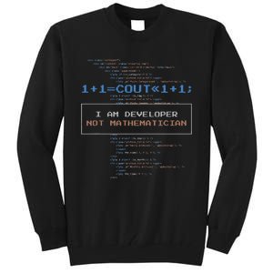 Funny Programmer  I Am A Developer Not Mathematician Tall Sweatshirt