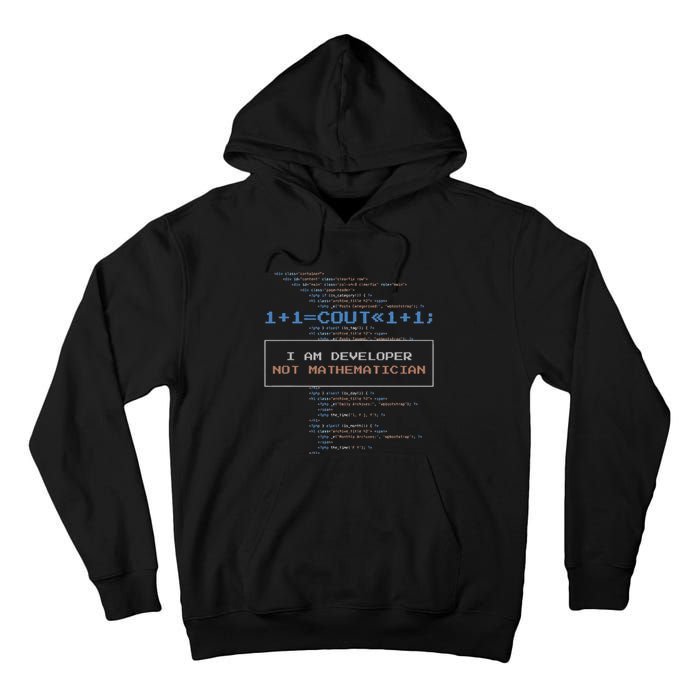 Funny Programmer  I Am A Developer Not Mathematician Tall Hoodie