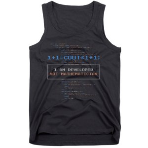 Funny Programmer  I Am A Developer Not Mathematician Tank Top