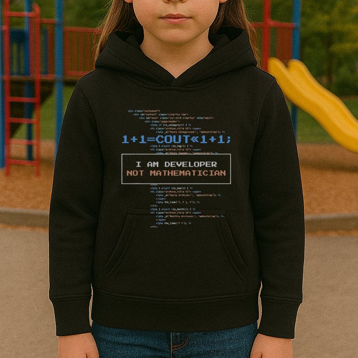 Funny Programmer  I Am A Developer Not Mathematician Kids Hoodie