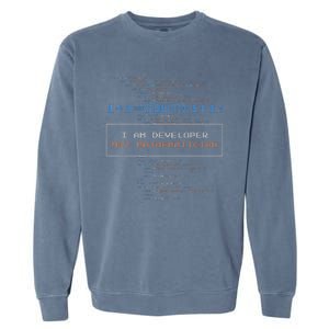 Funny Programmer  I Am A Developer Not Mathematician Garment-Dyed Sweatshirt