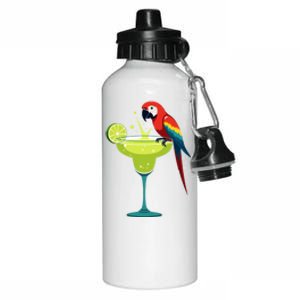 Funny Parrots Ing Margarita On Summer Group Bird Gift Aluminum Water Bottle