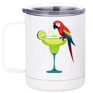 Funny Parrots Ing Margarita On Summer Group Bird Gift 12 oz Stainless Steel Tumbler Cup