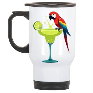 Funny Parrots Ing Margarita On Summer Group Bird Gift Stainless Steel Travel Mug