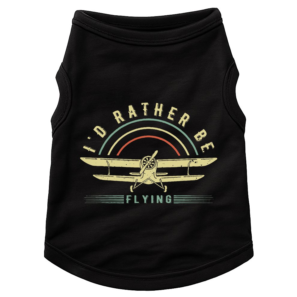 Funny Pilot I'd Rather Be Flying Airplane Pilot Gift Doggie Tank