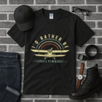 Funny Pilot I'd Rather Be Flying Airplane Pilot Gift Tall T-Shirt