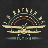 Funny Pilot I'd Rather Be Flying Airplane Pilot Gift 25L Jumbo Tote