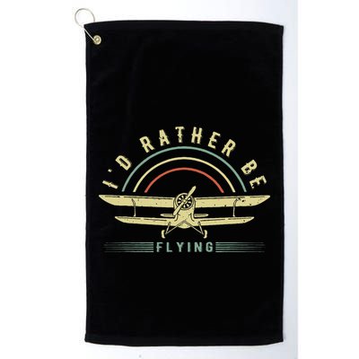Funny Pilot I'd Rather Be Flying Airplane Pilot Gift Golf Towel