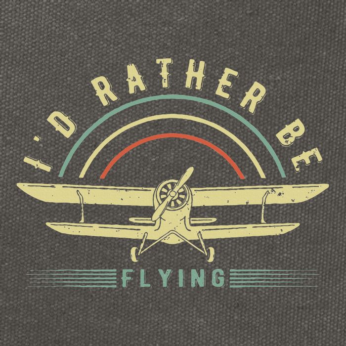 Funny Pilot I'd Rather Be Flying Airplane Pilot Gift Cotton Canvas Backpack