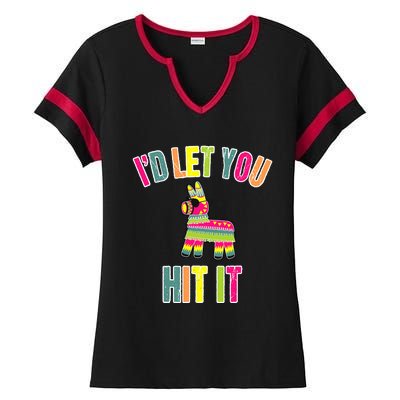 Funny Pinata I'd Let You Hit It Ladies Halftime Notch Neck Tee