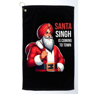 Funny Punjabi Indian Santa Singh Is Coming To Town Gift Platinum Collection Golf Towel