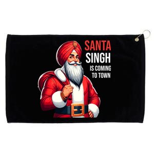 Funny Punjabi Indian Santa Singh Is Coming To Town Gift Grommeted Golf Towel