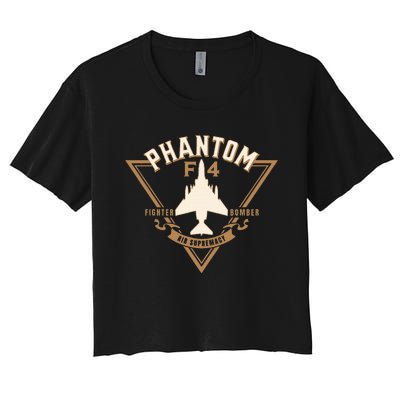 F4 Phantom Ii Naval Fighter Bomber Jet Interceptor Aircraft Women's Crop Top Tee