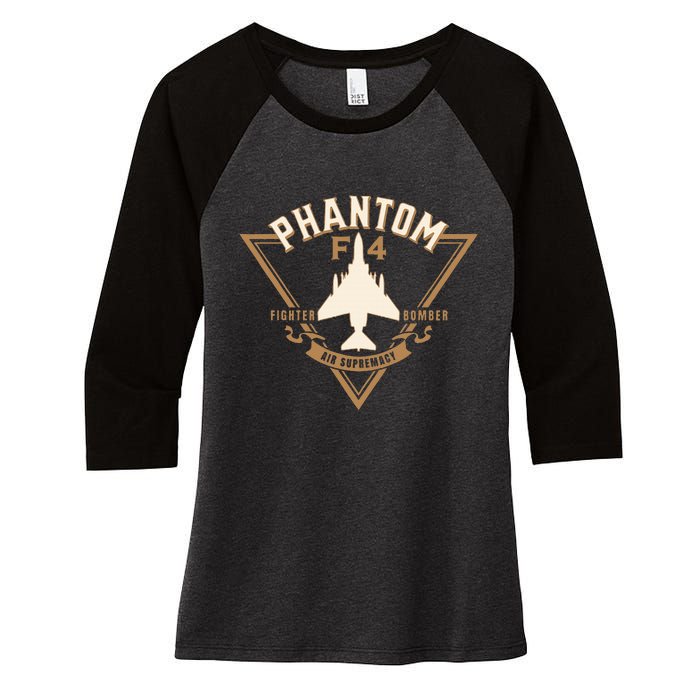 F4 Phantom Ii Naval Fighter Bomber Jet Interceptor Aircraft Women's Tri-Blend 3/4-Sleeve Raglan Shirt