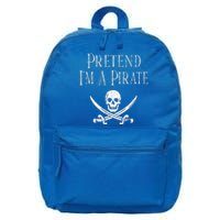 Fun Pretend Im A Pirate Lazy Halloween Costume Skull Swords 16 in Basic Backpack