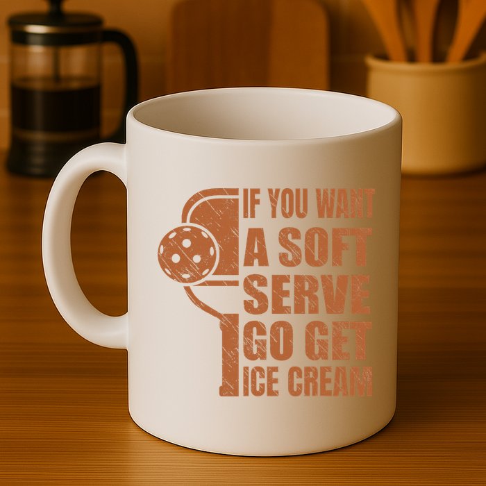 Funny Pickleball If You Want Soft Serve Go Get Ice Cream  Mug