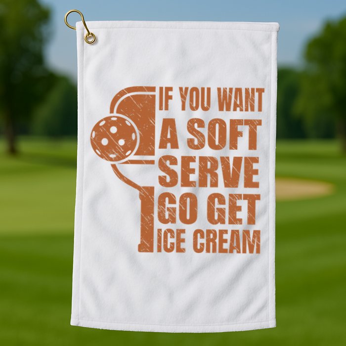 Funny Pickleball If You Want Soft Serve Go Get Ice Cream  Golf Towel