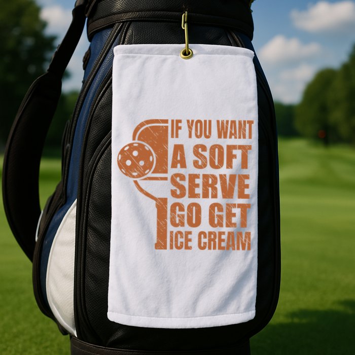 Funny Pickleball If You Want Soft Serve Go Get Ice Cream  Golf Towel