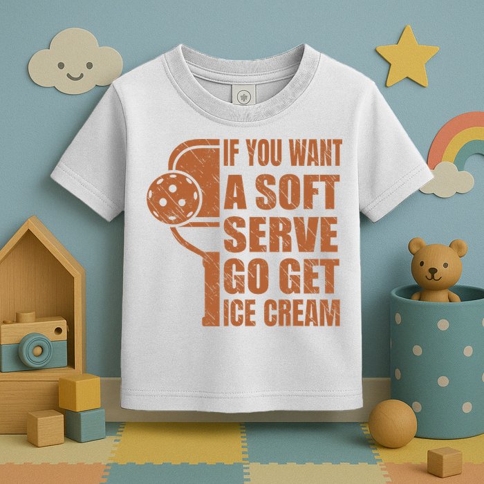 Funny Pickleball If You Want Soft Serve Go Get Ice Cream  Toddler T-Shirt