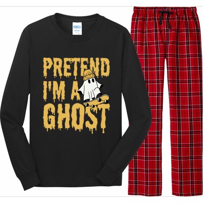 Funny Pretend I’M A Ghost Skateboard Cute Halloween Gift Long Sleeve Pajama Set