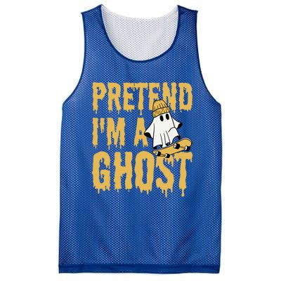 Funny Pretend I’M A Ghost Skateboard Cute Halloween Gift Mesh Reversible Basketball Jersey Tank