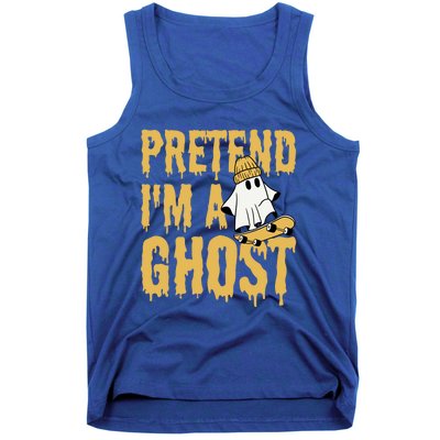 Funny Pretend I’M A Ghost Skateboard Cute Halloween Gift Tank Top