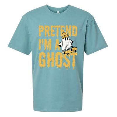 Funny Pretend I’M A Ghost Skateboard Cute Halloween Gift Sueded Cloud Jersey T-Shirt