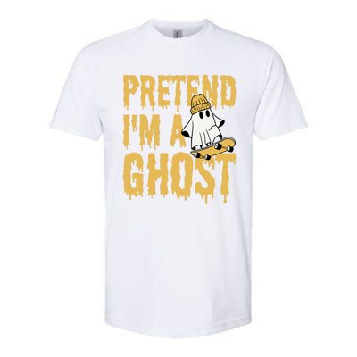 Funny Pretend I’M A Ghost Skateboard Cute Halloween Gift Softstyle CVC T-Shirt