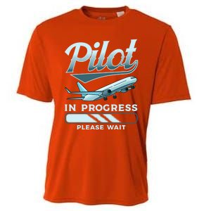 Funny Pilot In Progress Please Wait Airplane Piloting Gift Cooling Performance Crew T-Shirt