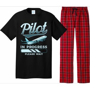 Funny Pilot In Progress Please Wait Airplane Piloting Gift Pajama Set