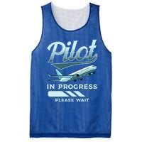 Funny Pilot In Progress Please Wait Airplane Piloting Gift Mesh Reversible Basketball Jersey Tank