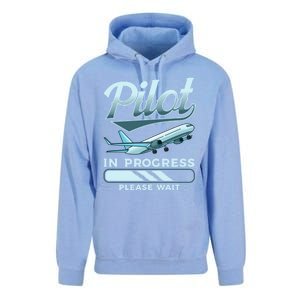 Funny Pilot In Progress Please Wait Airplane Piloting Gift Unisex Surf Hoodie