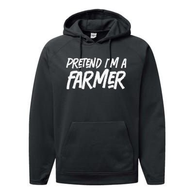 funny Pretend I'm A farmer Costume Halloween Lazy Performance Fleece Hoodie