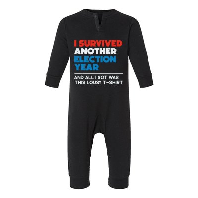 Funny Political I Survived Another 2024 Election President Infant Fleece One Piece