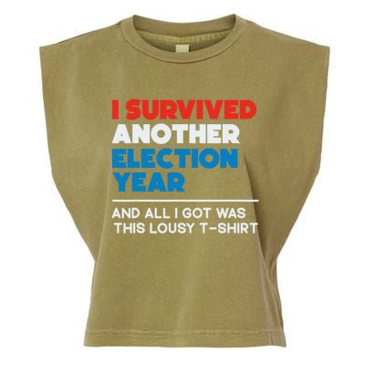 Funny Political I Survived Another 2024 Election President Garment-Dyed Women's Muscle Tee