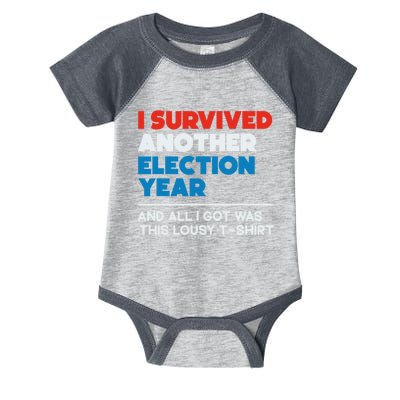 Funny Political I Survived Another 2024 Election President Infant Baby Jersey Bodysuit