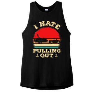 Funny Pontooning I Hate Pulling Pontoon Captain Boating Ladies PosiCharge Tri-Blend Wicking Tank