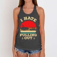 Funny Pontooning I Hate Pulling Pontoon Captain Boating Women's Knotted Racerback Tank