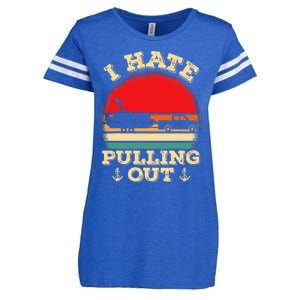 Funny Pontooning I Hate Pulling Pontoon Captain Boating Enza Ladies Jersey Football T-Shirt