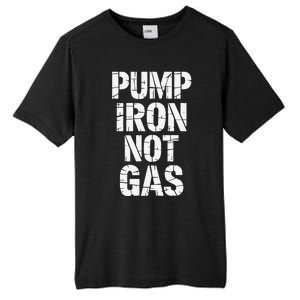 Funny Pump Iron Not Gas Gym Fitness Pun Tall Fusion ChromaSoft Performance T-Shirt