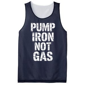 Funny Pump Iron Not Gas Gym Fitness Pun Mesh Reversible Basketball Jersey Tank