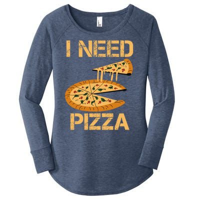 Funny Pizza I Need Pizza Women's Perfect Tri Tunic Long Sleeve Shirt