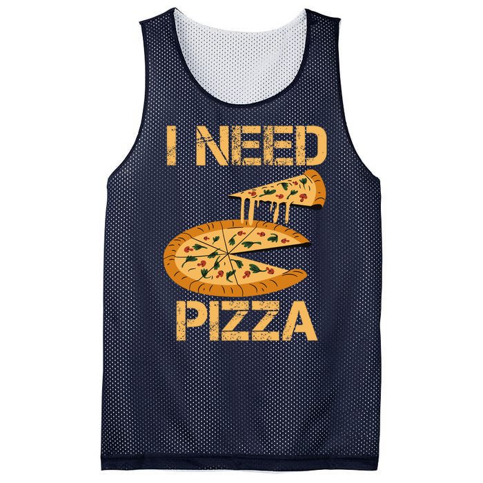 Funny Pizza I Need Pizza Mesh Reversible Basketball Jersey Tank