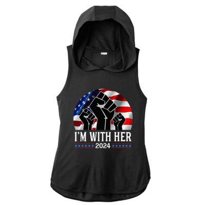 Fist Pump IM With Her Kamala Harris 2024 For President Ladies PosiCharge Tri-Blend Wicking Draft Hoodie Tank