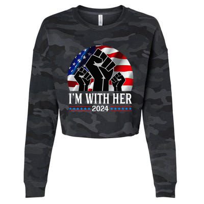 Fist Pump IM With Her Kamala Harris 2024 For President Cropped Pullover Crew