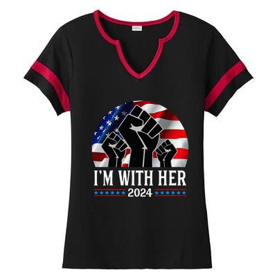 Fist Pump IM With Her Kamala Harris 2024 For President Ladies Halftime Notch Neck Tee