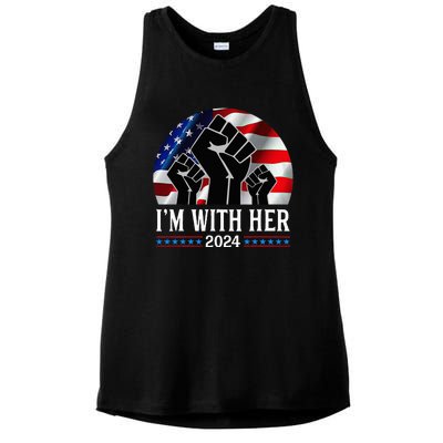 Fist Pump IM With Her Kamala Harris 2024 For President Ladies PosiCharge Tri-Blend Wicking Tank