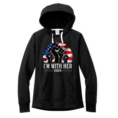 Fist Pump IM With Her Kamala Harris 2024 For President Women's Fleece Hoodie