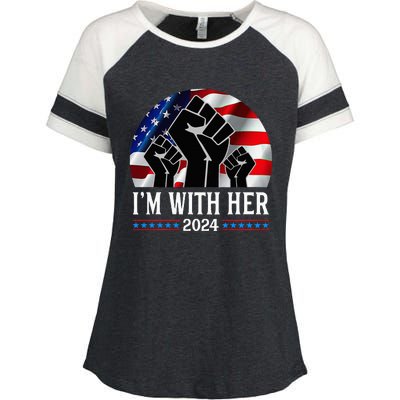 Fist Pump IM With Her Kamala Harris 2024 For President Enza Ladies Jersey Colorblock Tee