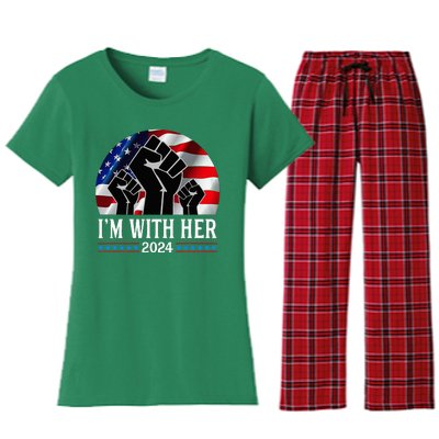 Fist Pump IM With Her Kamala Harris 2024 For President Women's Flannel Pajama Set